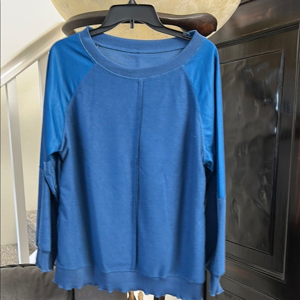 Blue Long Sleeve Top